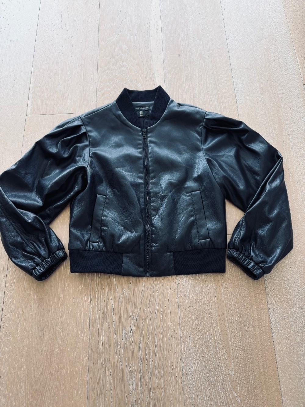 House of Harlow 1960 Black Vegan Leather Bomber Jacket Size Medium